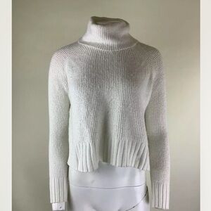 Madewell Sz S Eastbrook Cross Back Sweater Cream Cotton Merino Wool Cropped